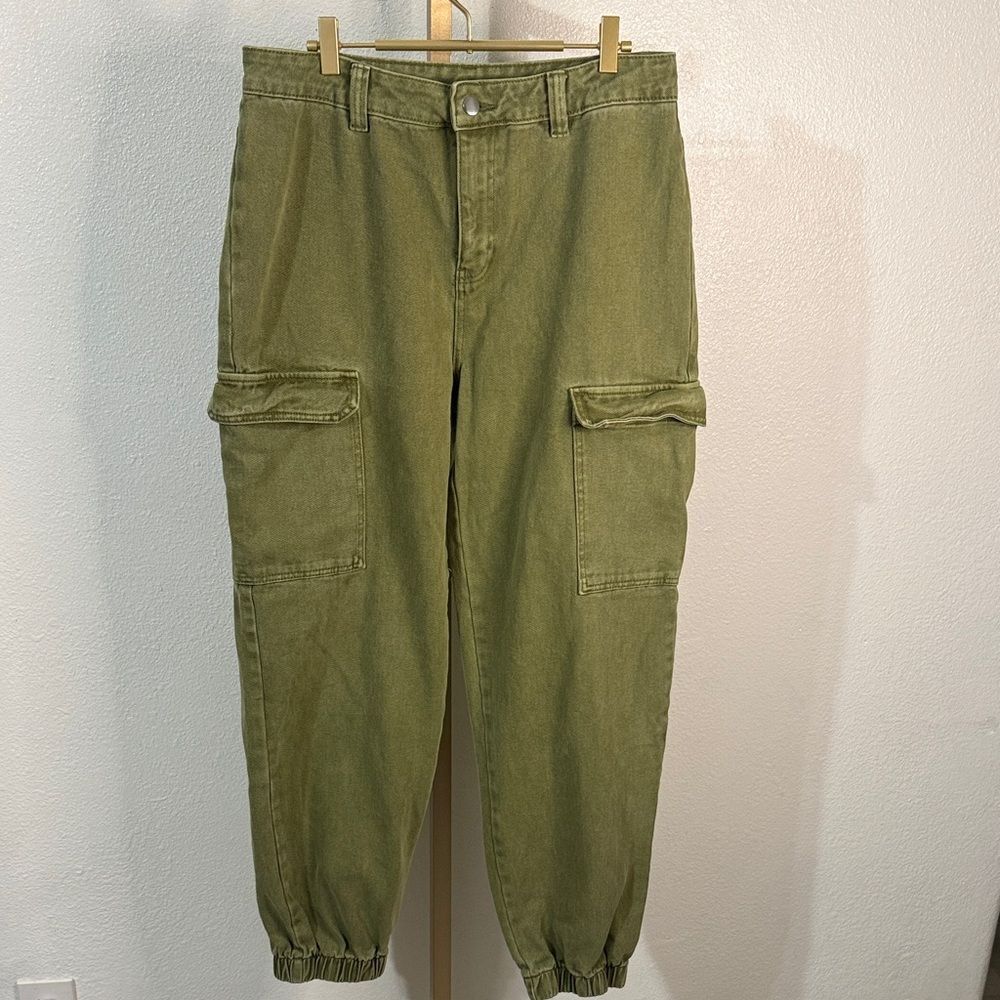 Tezenis- Olive Cargo Pants, jogger style- cotton- Large